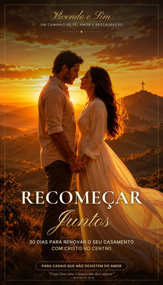 Capa do devocional Recomeçar Juntos, jornada cristã de 30 dias para casais