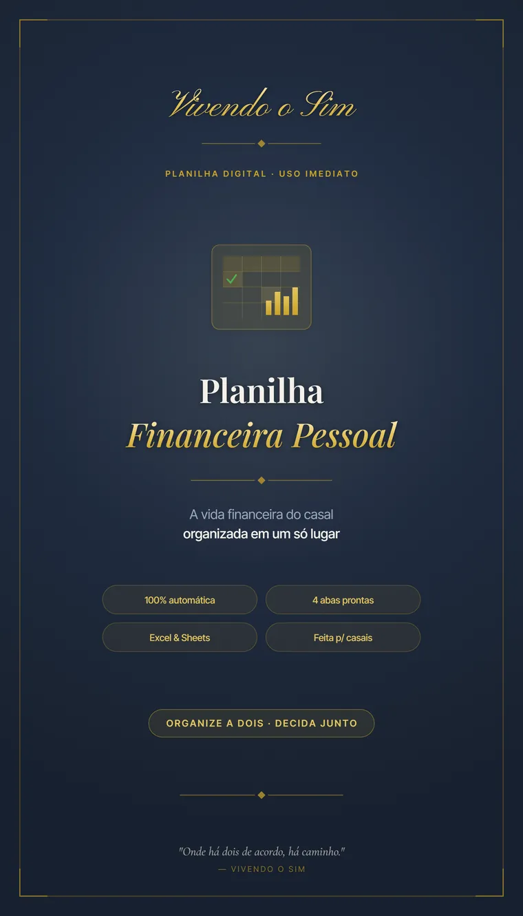 Capa da Planilha Financeira Pessoal