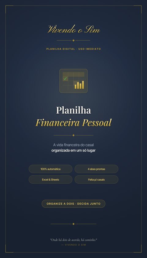 Capa: Planilha Financeira Pessoal